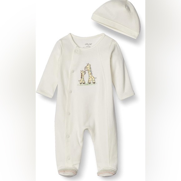 Little Me Other - Unisex Giraffe Friend Footie & Hat Set